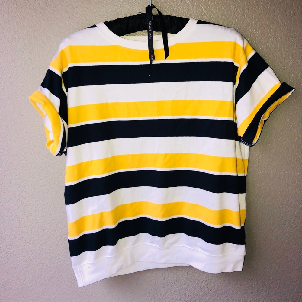 Yellow White Black Vintage Top